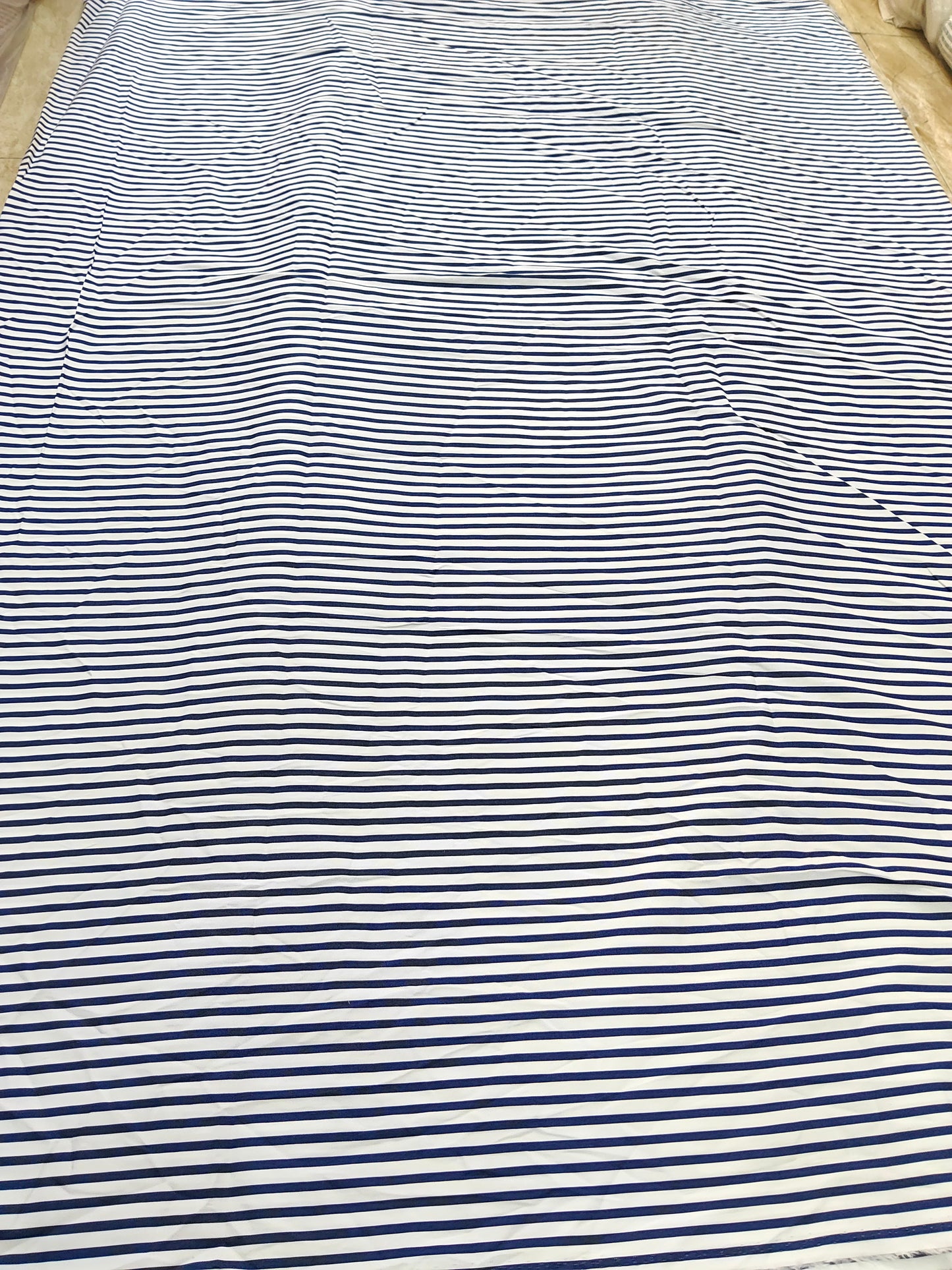 Buy Cotton Poplin Navy Stripe Print Fabric
