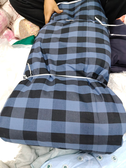 Buy Cotton Blue Black Check Fabric