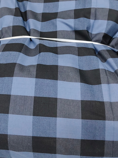 Buy Cotton Blue Black Check Fabric