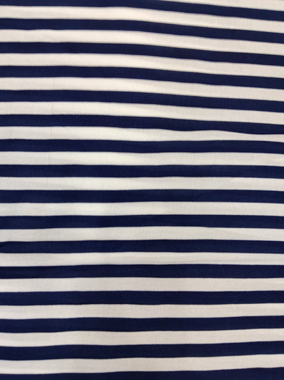Buy Rayon Navy Stripe Print Fabric