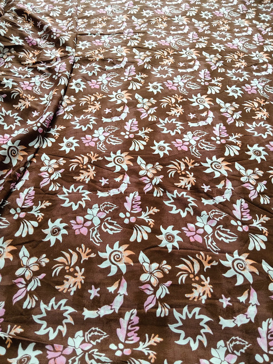 Buy Cotton Poplin Floral Batik Print Fabric