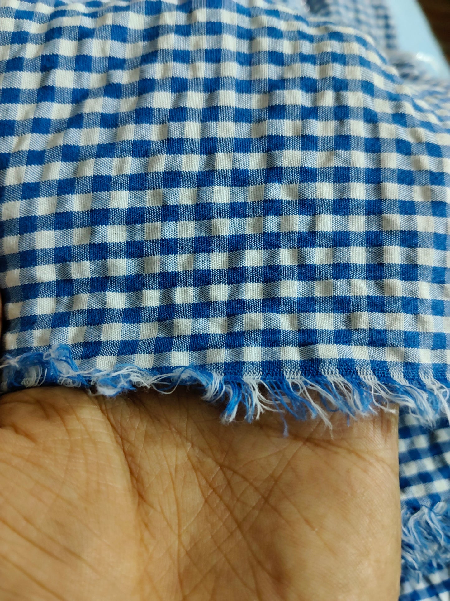 Buy Gingham Seersucker Check Fabric