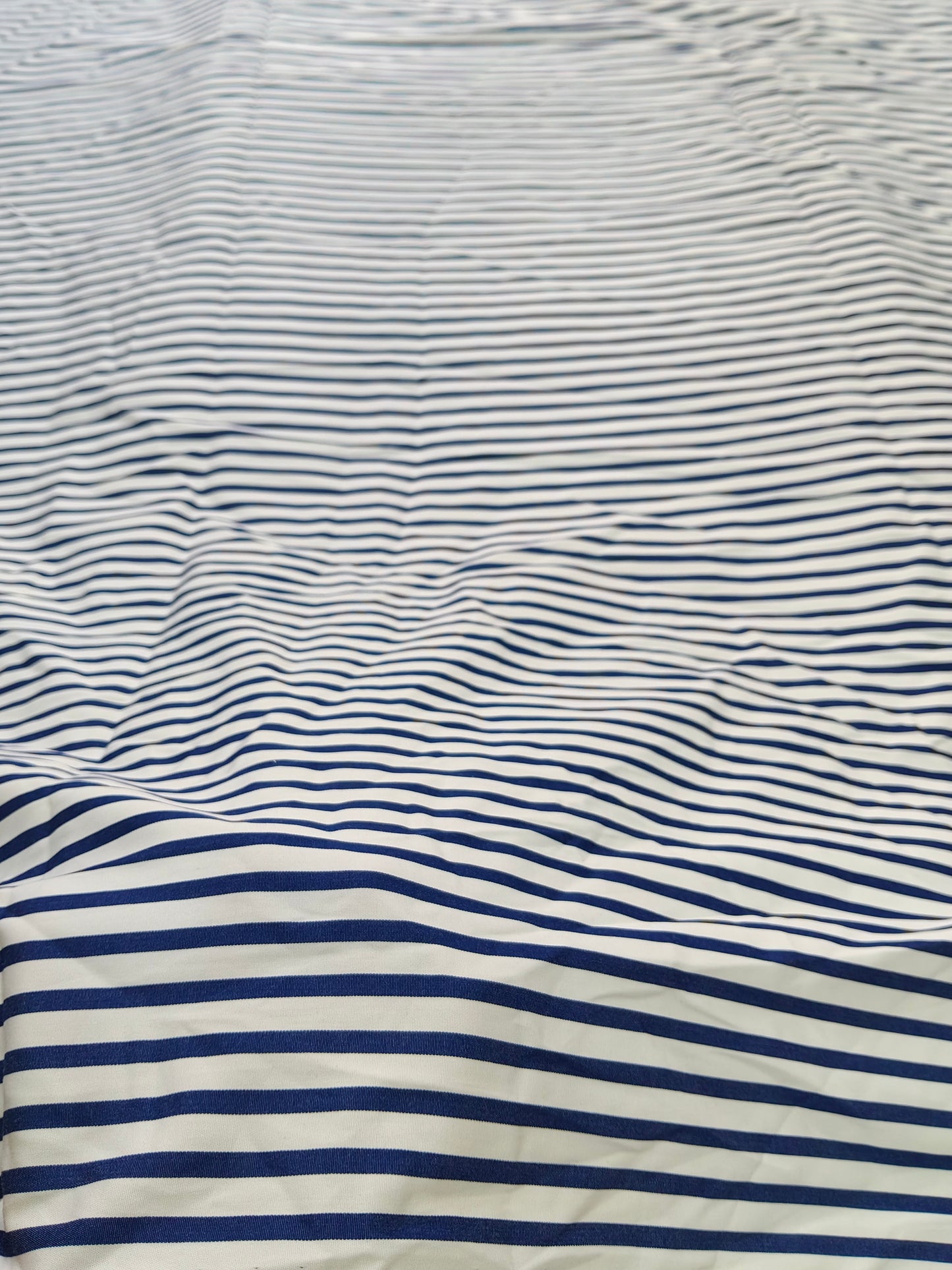 Buy Cotton Poplin Navy Stripe Print Fabric