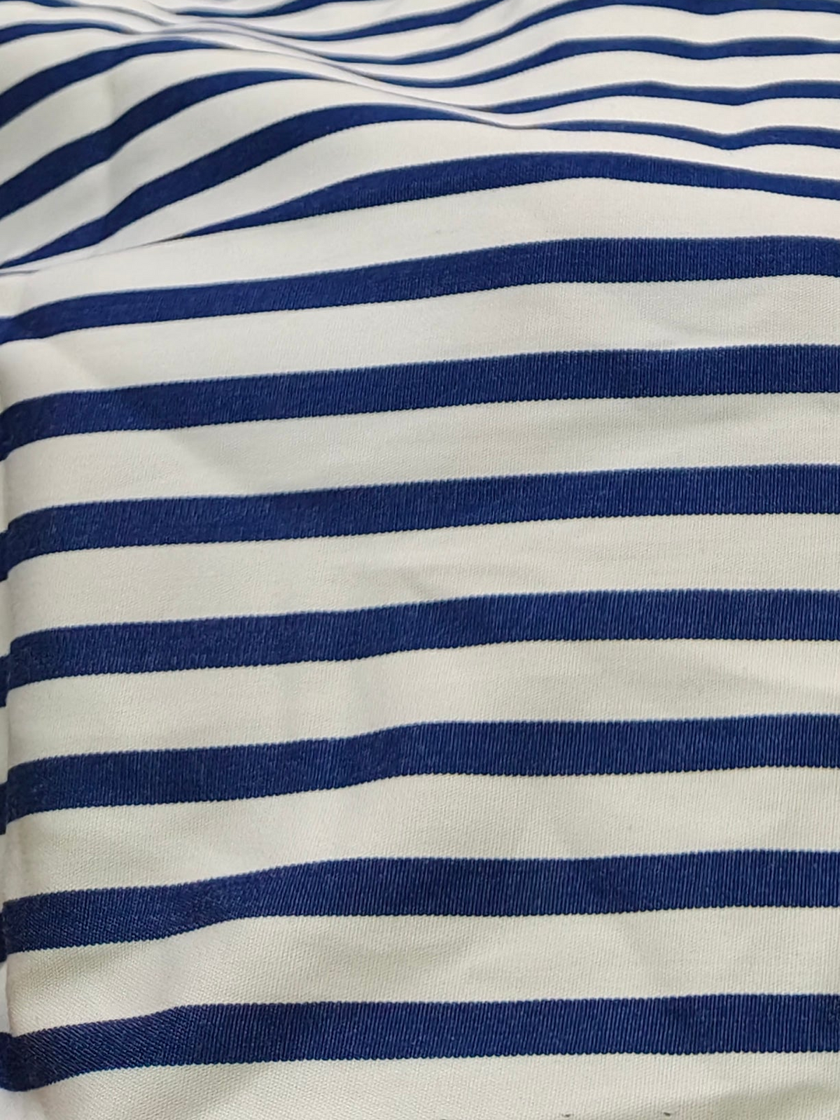 Buy Cotton Poplin Navy Stripe Print Fabric