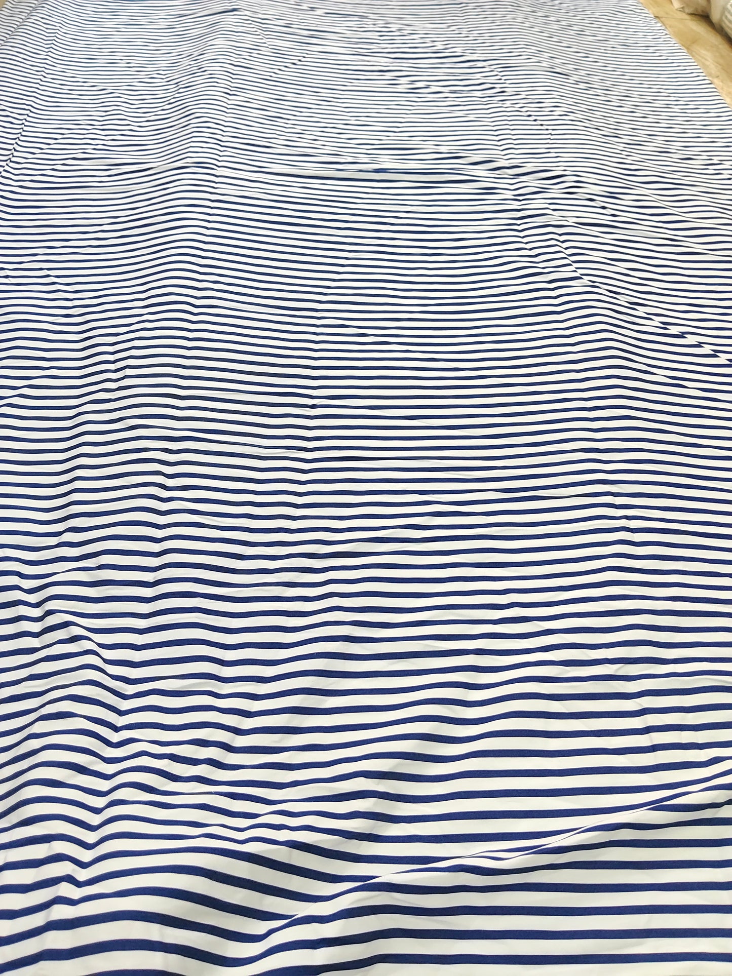 Buy Cotton Poplin Navy Stripe Print Fabric