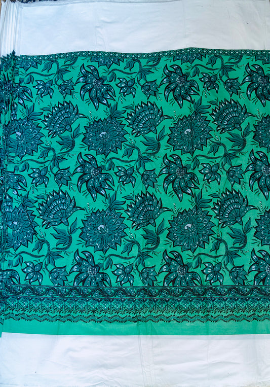 Buy Cotton Poplin Green Floral Print Fabric