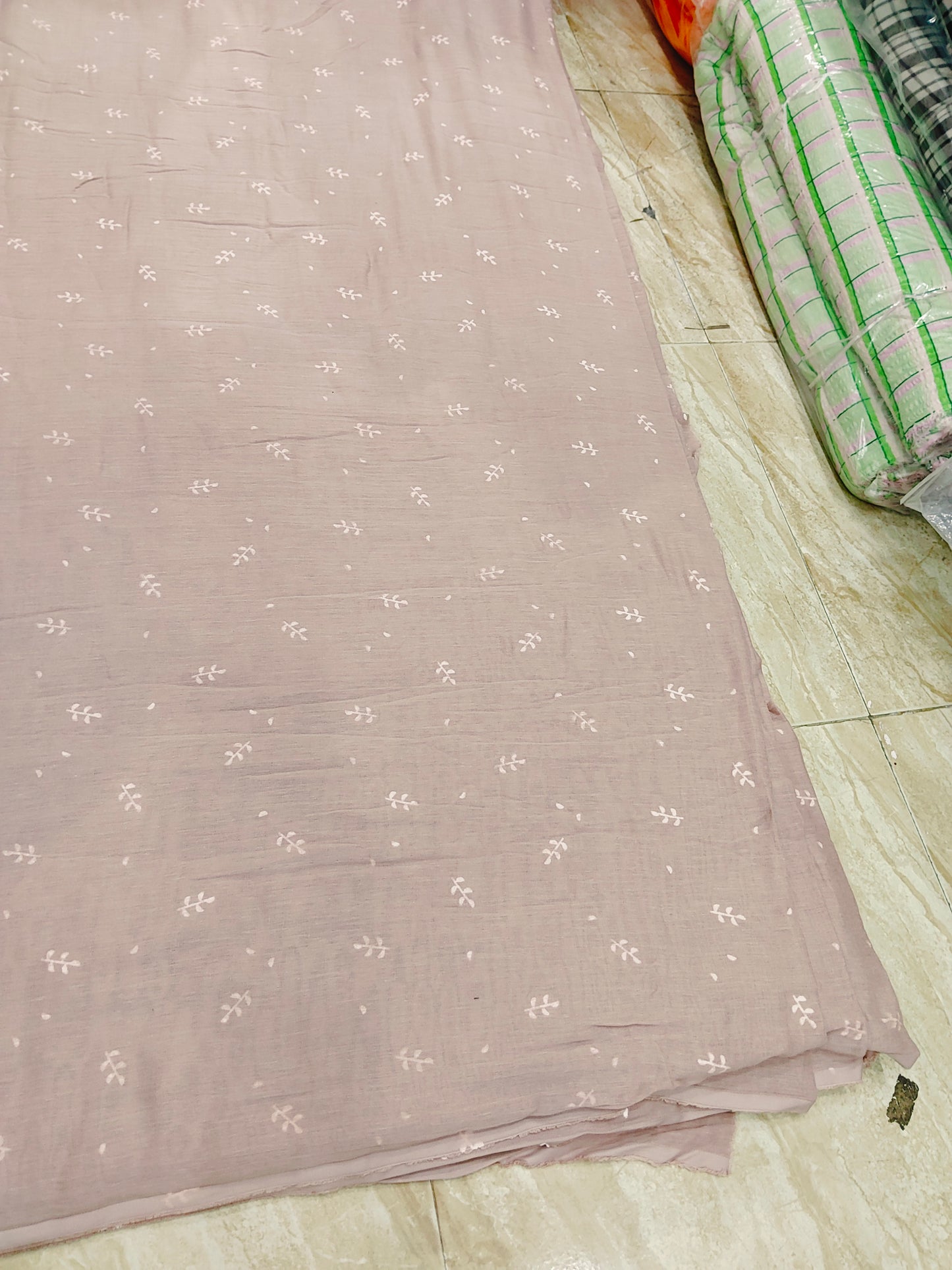 Buy Cotton Muslin Double Cloth Buti Leaf Print Fabric
