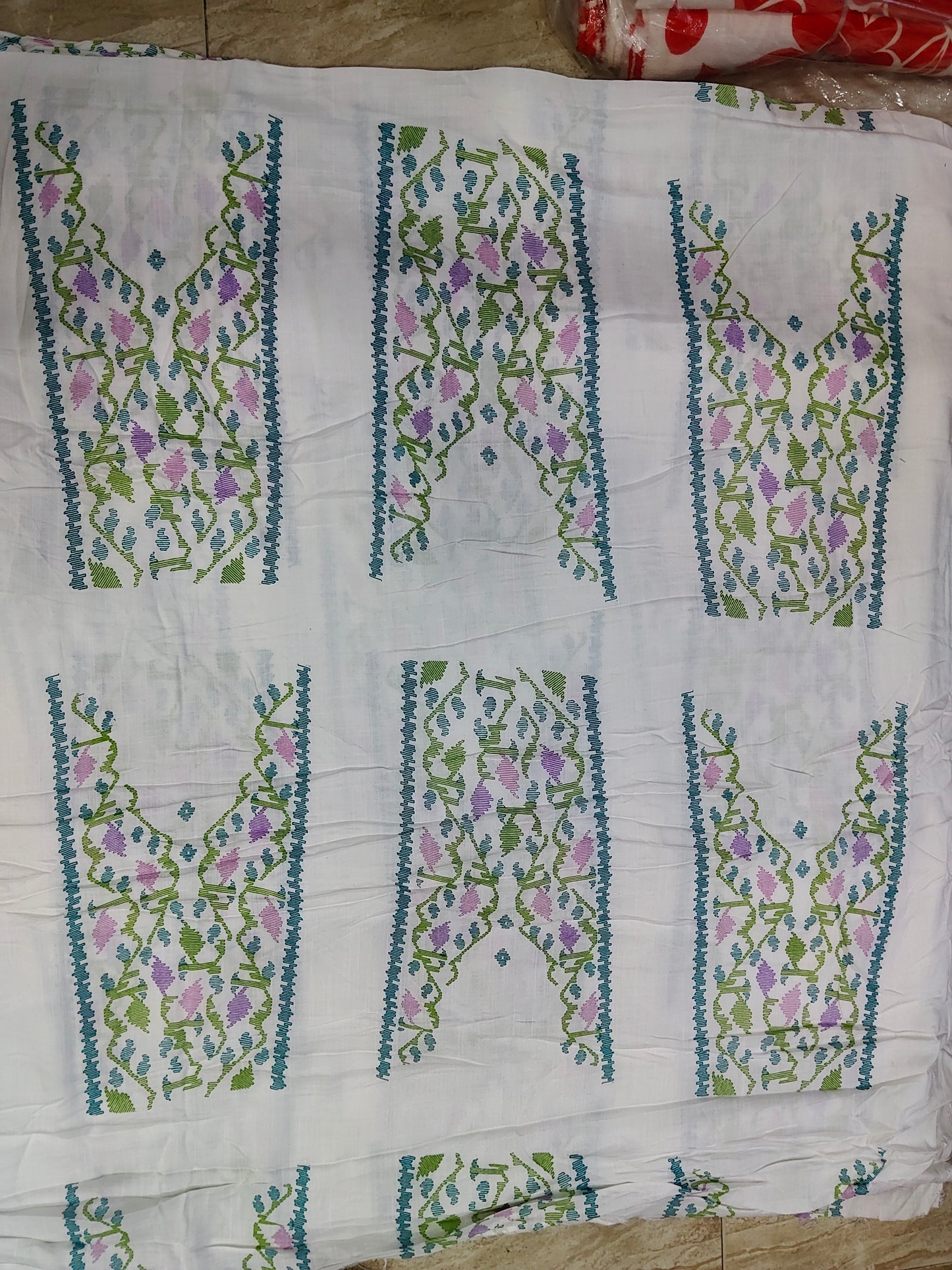 Buy Rayon Traditional Bodo Dokhona Print Fabric