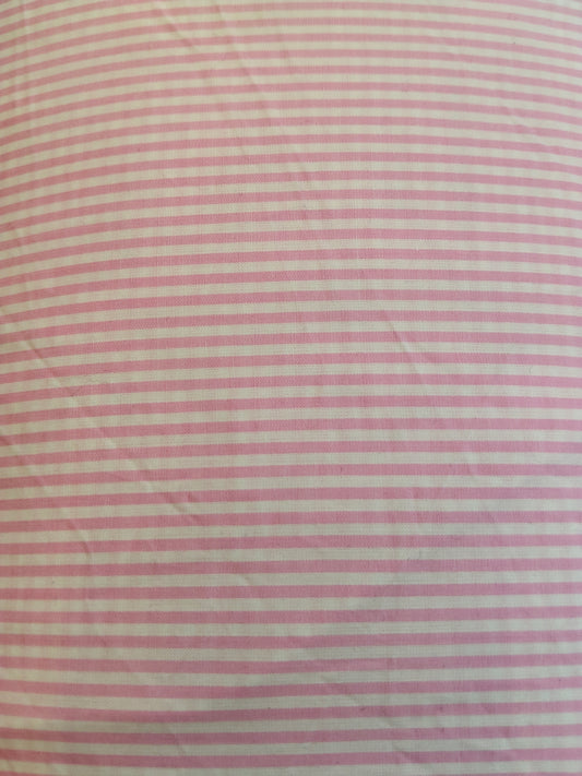 Buy Cotton Yarn Dyed Poplin Pink Stripe Fabric