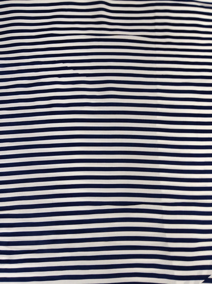 Buy Rayon Navy Stripe Print Fabric
