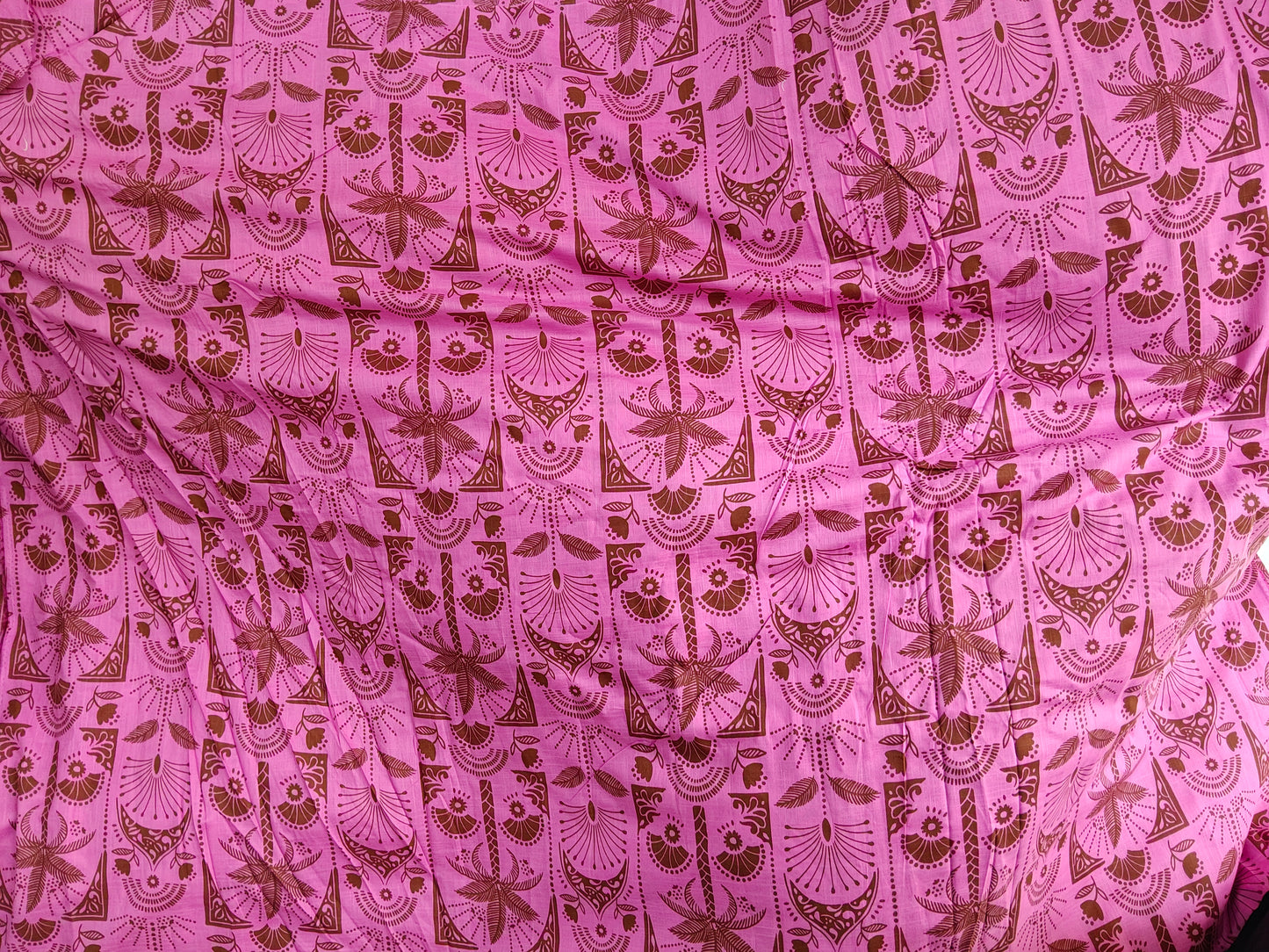 Buy Cotton Poplin Pink Izzy Palm Print Fabric