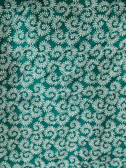 Buy Rayon Teal Green Floral Print Fabric