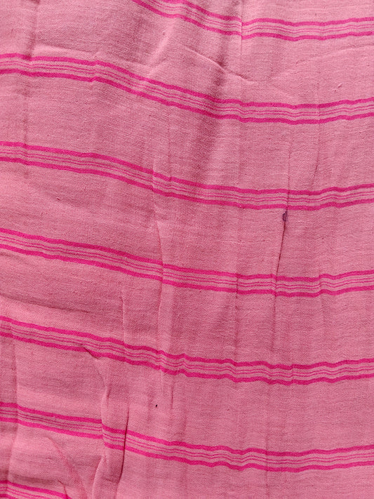 Buy Cotton Muslin Double Cloth Multi Line Pink Stripe Print Fabric