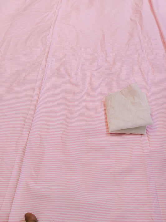 Buy Cotton Yarn Dyed Poplin Pink Stripe Fabric