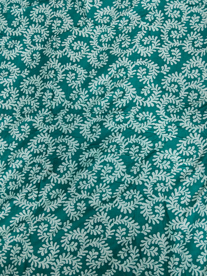 Buy Rayon Teal Green Floral Print Fabric