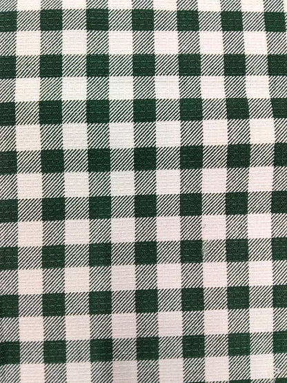 Buy Cotton Waffle Dark Green Check Print Fabric