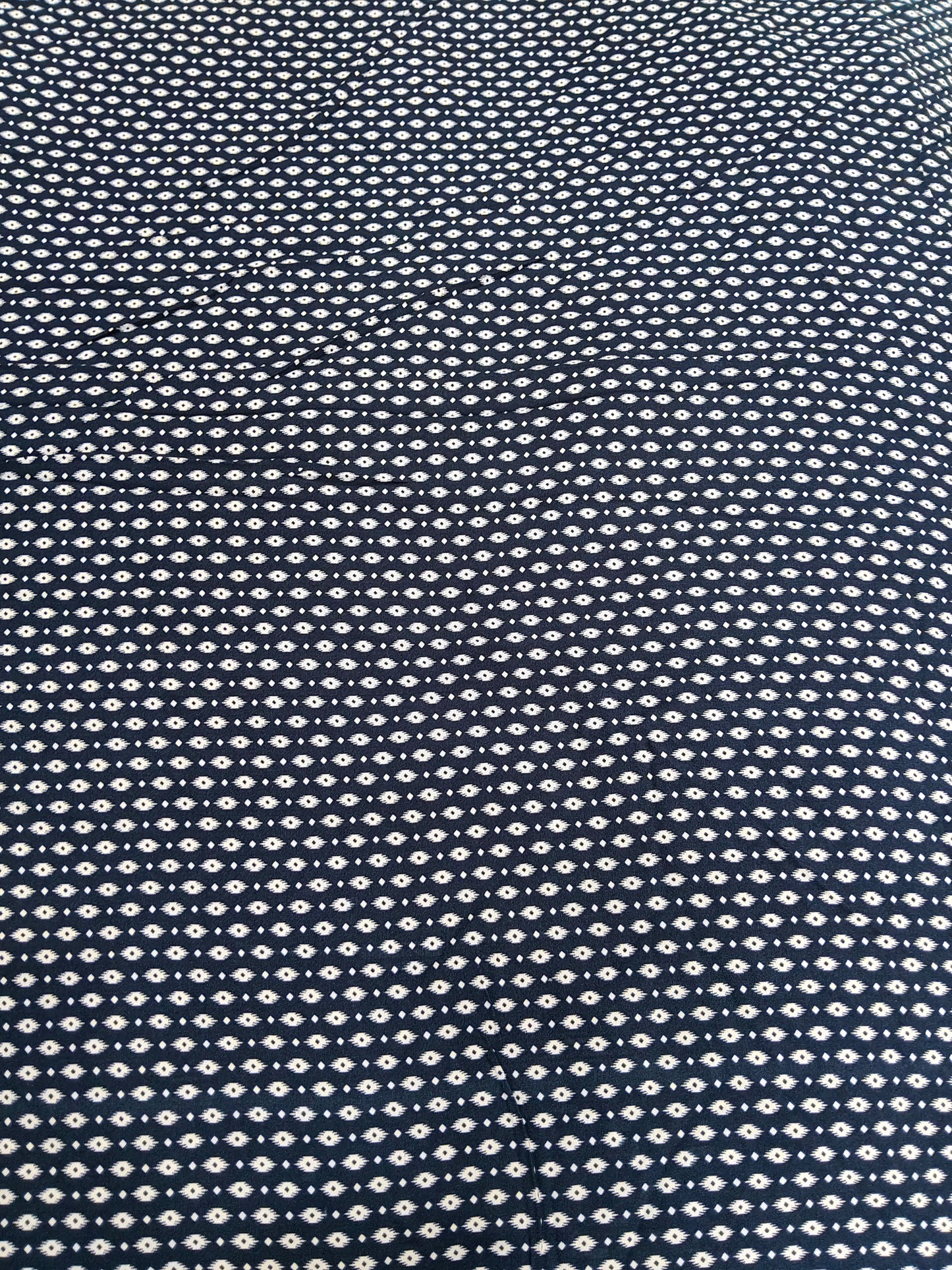 Buy Rayon Indigo Blue Ikkat Print Fabric