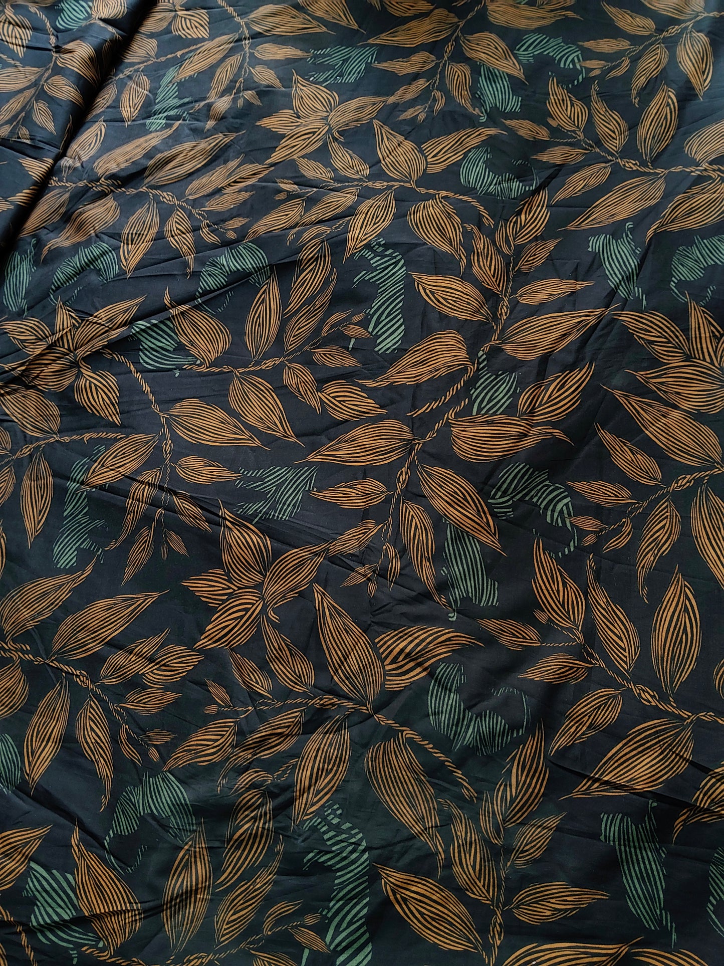 Buy Cotton Poplin Leaf Print Fabric
