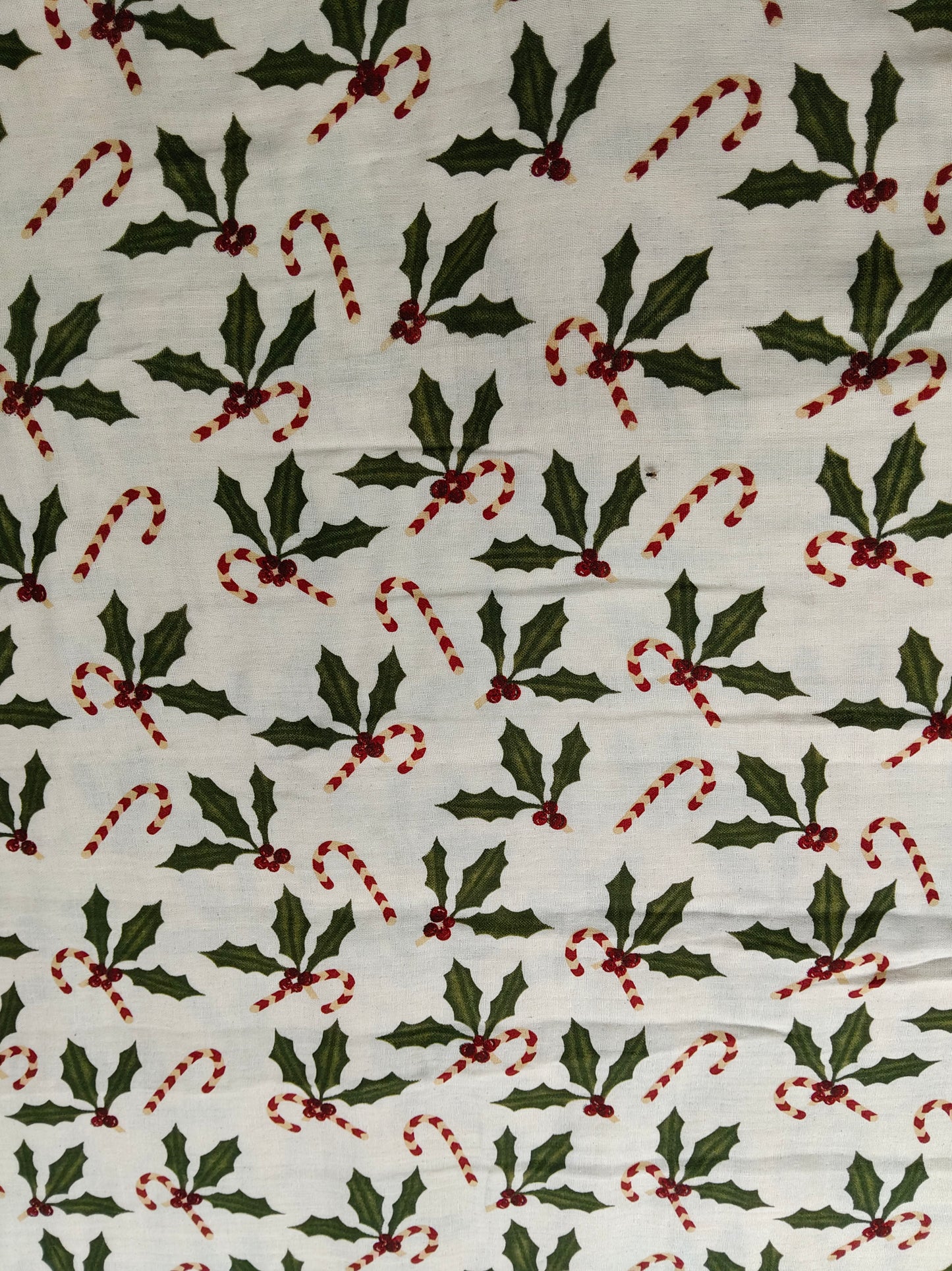Buy Cotton Muslin Double Cloth Christmas Holly And Berries Print Fabric
