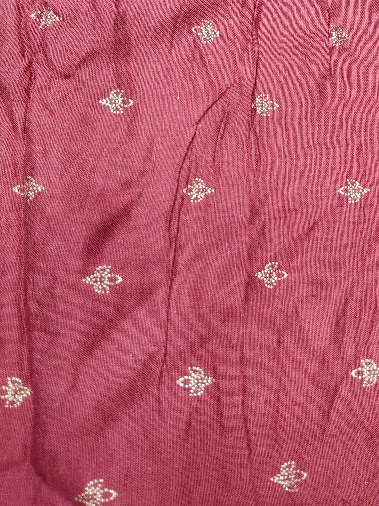 Buy Rayon Flex Butti Flower Motif Maroon Print Fabric