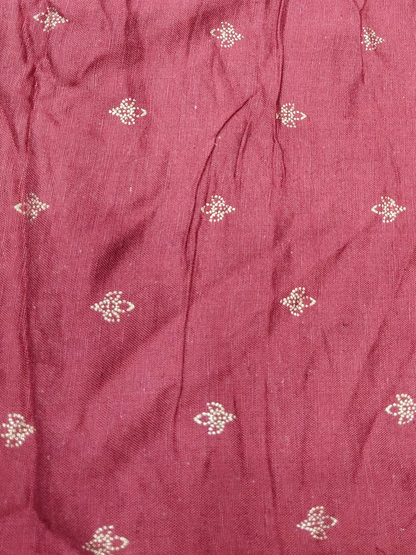 Buy Rayon Flex Butti Flower Motif Maroon Print Fabric