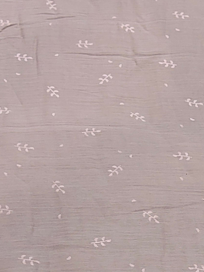 Buy Cotton Muslin Double Cloth Buti Leaf Print Fabric