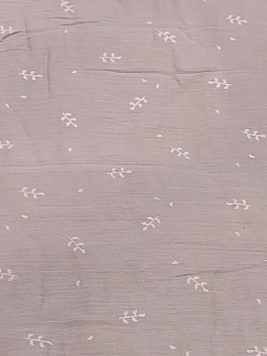 Buy Cotton Muslin Double Cloth Buti Leaf Print Fabric