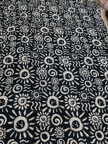 Buy Cotton Linen Blend Ethnic Tribal Sun Motif Print Fabric