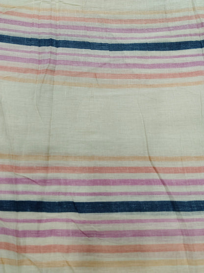 Buy Cotton Dobby Multicolour Stripe Print Fabric