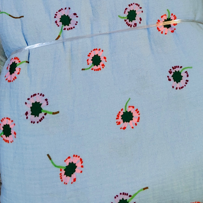 Buy Cotton Muslin Flower Design Double Cloth Fabric