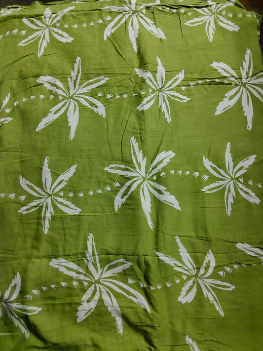 Buy Muslin Double Cloth Green Floral Fabric