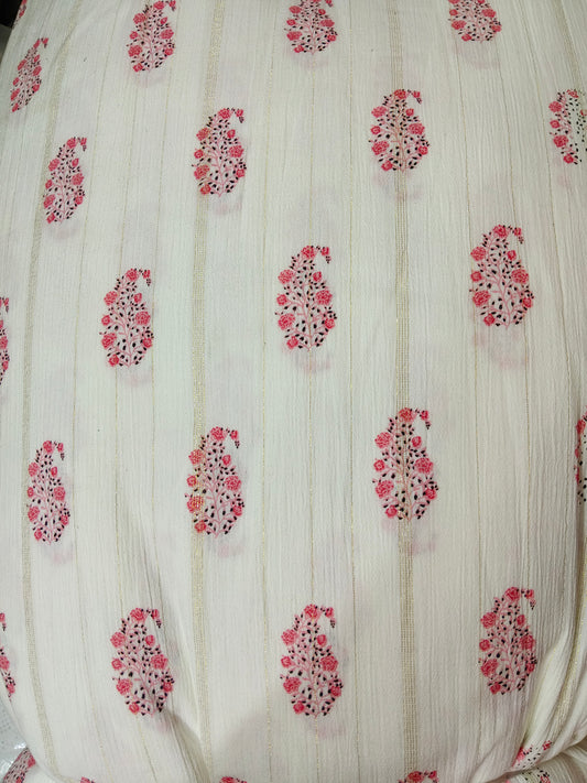 Buy Rayon Crape Lurex Print