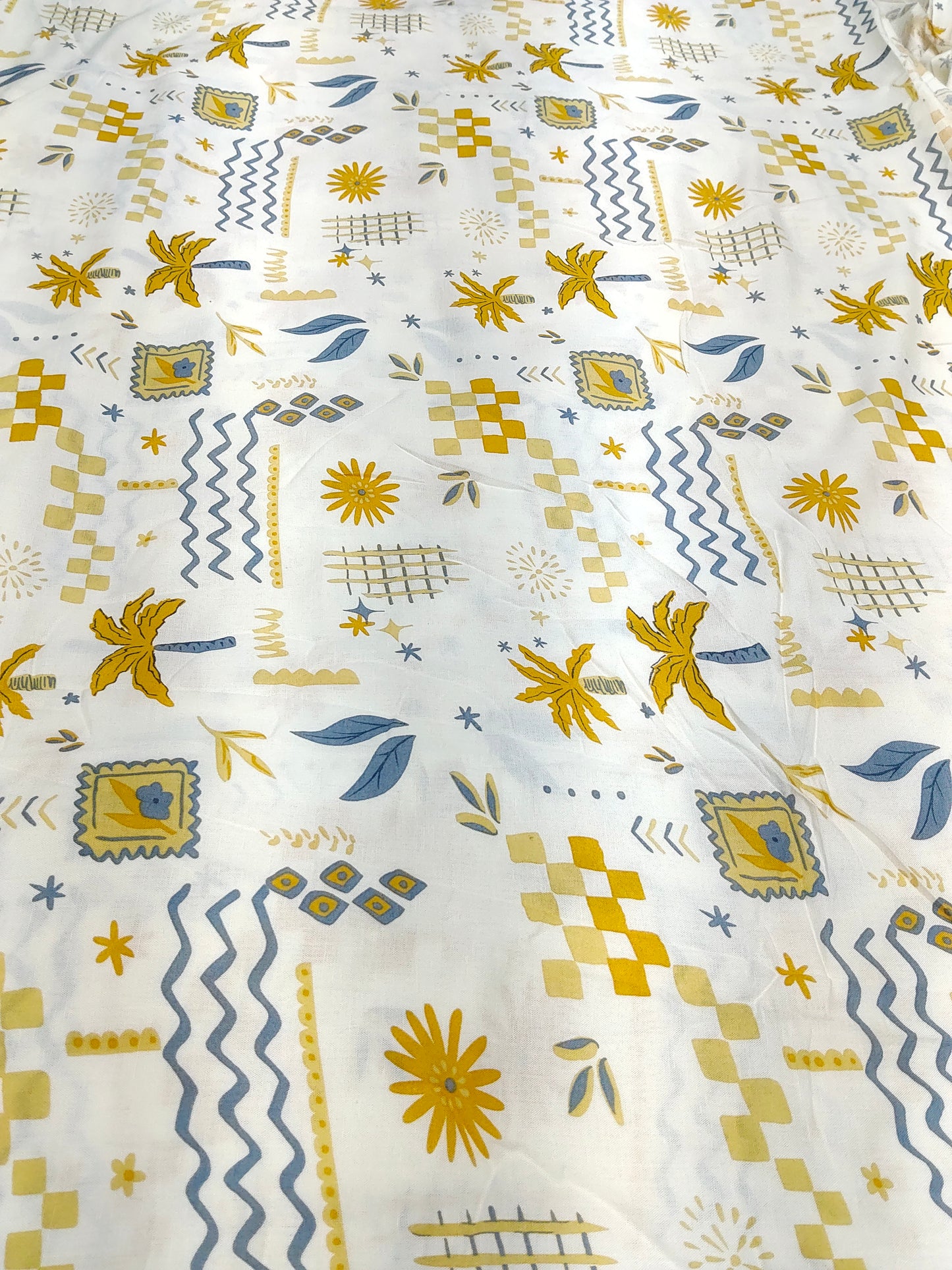 Buy Viscose Linen Blend Abstract Print Fabric