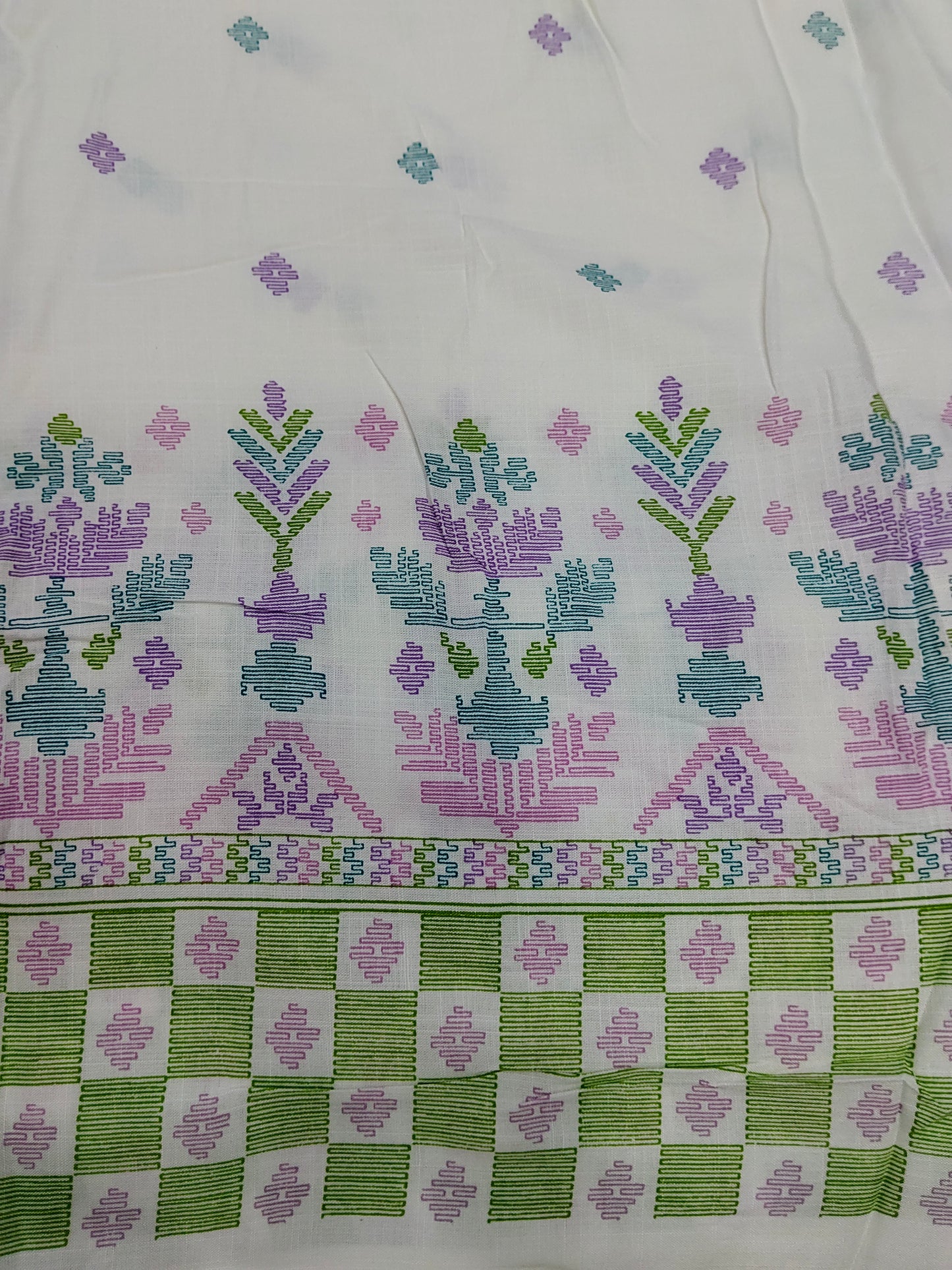 Buy Rayon Daman Border Floral Design Print Fabric