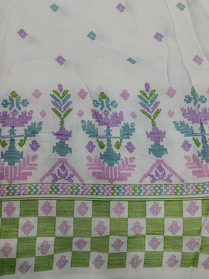 Buy Rayon Daman Border Floral Design Print Fabric