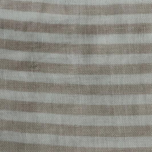 Buy Muslin Double Cloth Beige Colour Stripe Print Fabric