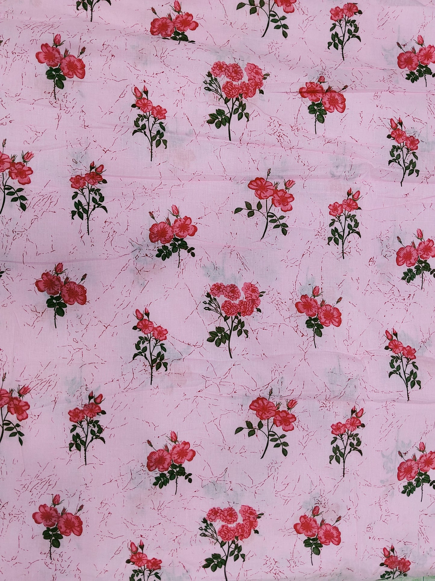 Buy Cotton Cambric Pink Flower Print Fabric
