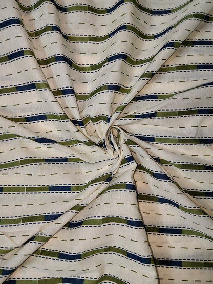 Buy Cotton Stripe Print Fabric