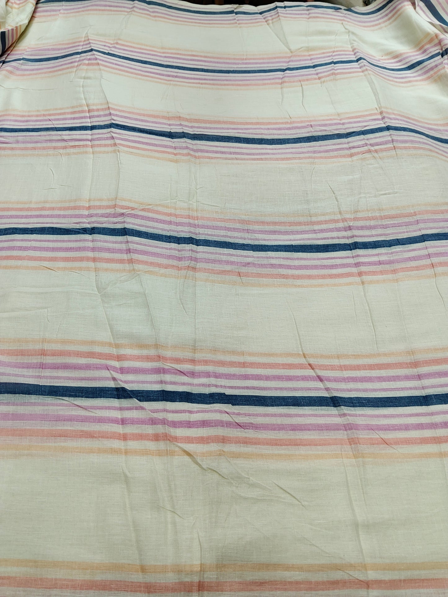 Buy Cotton Dobby Multicolour Stripe Print Fabric