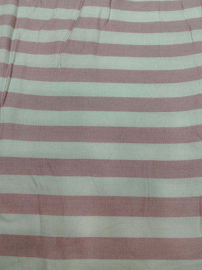 Buy Viscose Linen Pink Stripe Print Fabric
