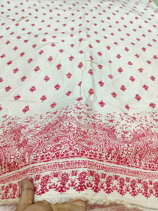Buy Rayon Butti Border Print Fabric